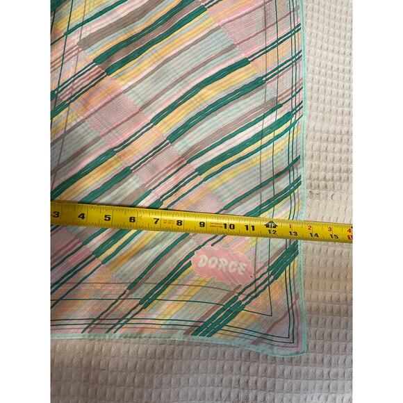 VTG Dorce Pastel Striped Mid Century Modern Style Neck Scarf 43 in by 13.5 in - Picture 3 of 14